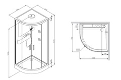Гидромассажная кабина AM.PM LIKE - W80C-019-090MTA