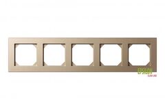 Рамка Пятиместная Шампань SLIM (Универсальный Монтаж) LIREGUS EPSILON