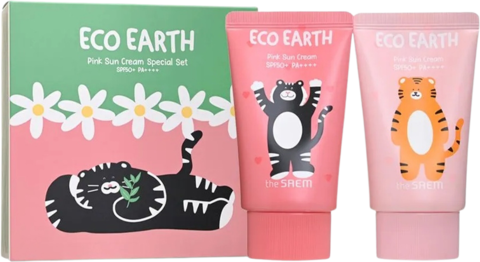 The Saem Eco Earth Pink Sun Cream Special Set Набор солнцезащитных кремов