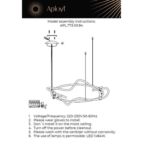 Подвесной светодиодный светильник Aployt Sindrillon APL.773.03.84
