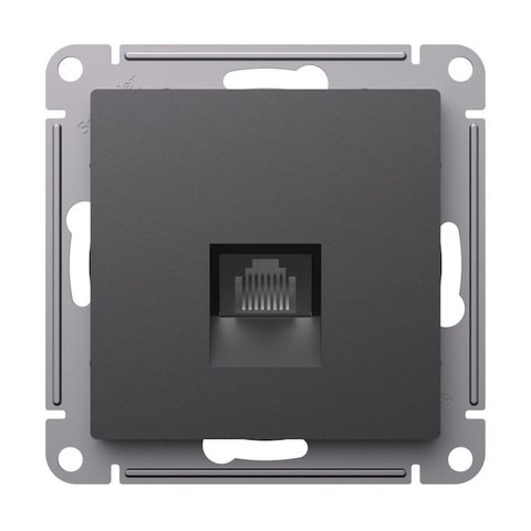 Розетка компьютерная разъём RJ 45 6 кат. Цвет Базальт. Schneider Electric AtlasDesign. ATN001486