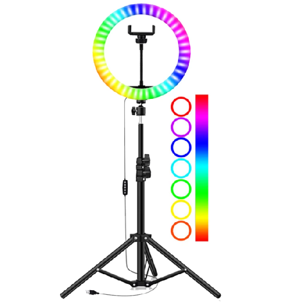 LED Selfie Light Ring RGB Coloured (RGB MJ26, 10 inch, 26CM) MOQ
