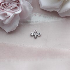 Подвеска Пчела с фианитами 8*10 мм, родий, П336