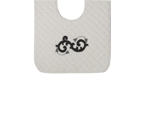 Коврик для унитаза 50х60 Old Florence Ricciolo белый с серой аппликацией