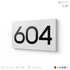 Номер на дверь 604, табличка на дверь для офиса, квартиры, кабинета, аудитории, склада, белая 120х70 мм, Айдентика Технолоджи