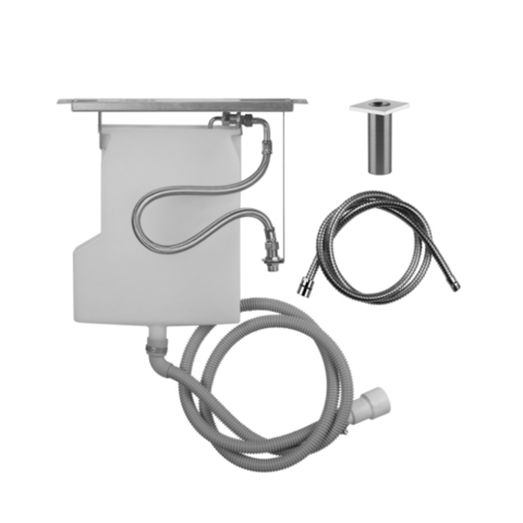 Gessi Rettangolo Система сбора воды для ручного душа с убирающимся шлангом при монтаже на борт ванны, цвет: хром 01766#031
