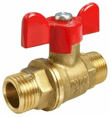 Кран шаровой латунный НР/НР бабочка  Ру40