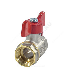 Кран шаровой латунь никель 11Б27фт1М OPTIMA Ду 15 Ру25 ВР полнопроходной бабочка VALFEX VF.217.NLB1.012