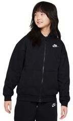 Детская теннисная толстовка Nike Sportswear Club Fleece Oversized Full Zip Hoodie - black/white