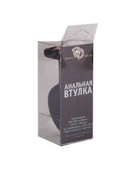Чёрная анальная втулка с красным кристаллом - 7,3 см. - 