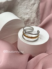 Тройное кольцо с золотом и серебром