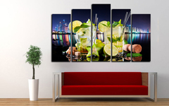 Модульная картина " Коктейль мохито "