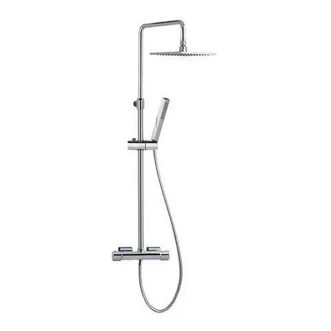 Ramon Soler 265402RK250 Термостат для душа с ручным и тропическим душем металлический 250 мм телескопический Хром