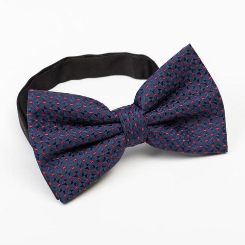 Галстук- бабочка мужская, красно-синий узор, 12 х 6 см, п/э