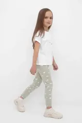 бриджи  для девочки  КР 4074/шалфей,смешные зайки к439