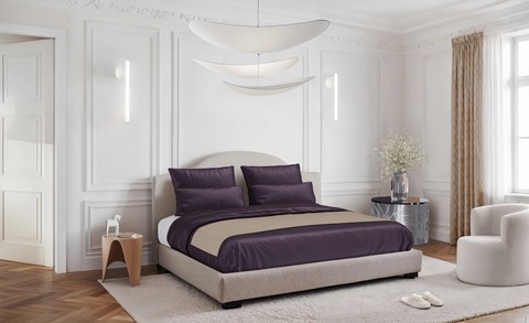 Постельное белье 2 спальное евро Mollen ежевично-черное