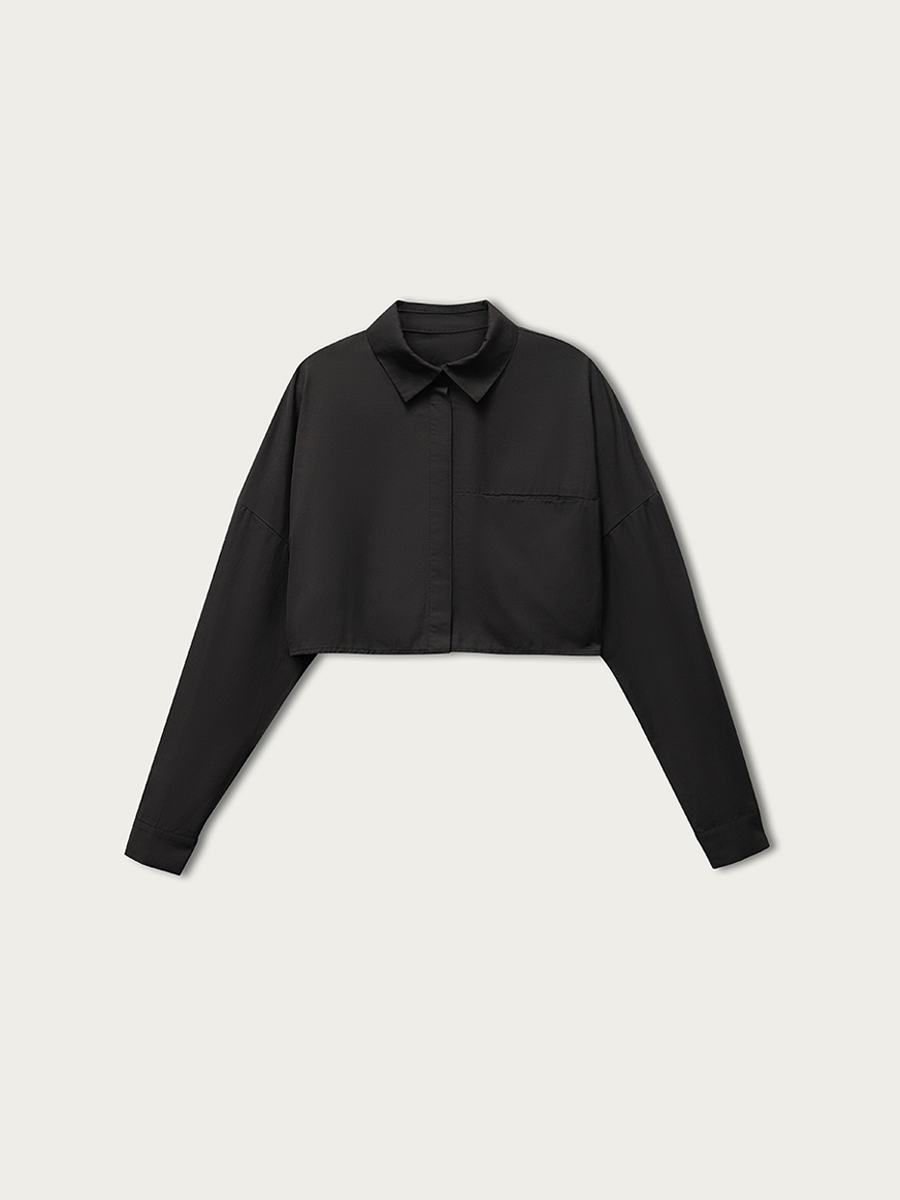 

Рубашка Аманда укороченная оверсайз, Черный