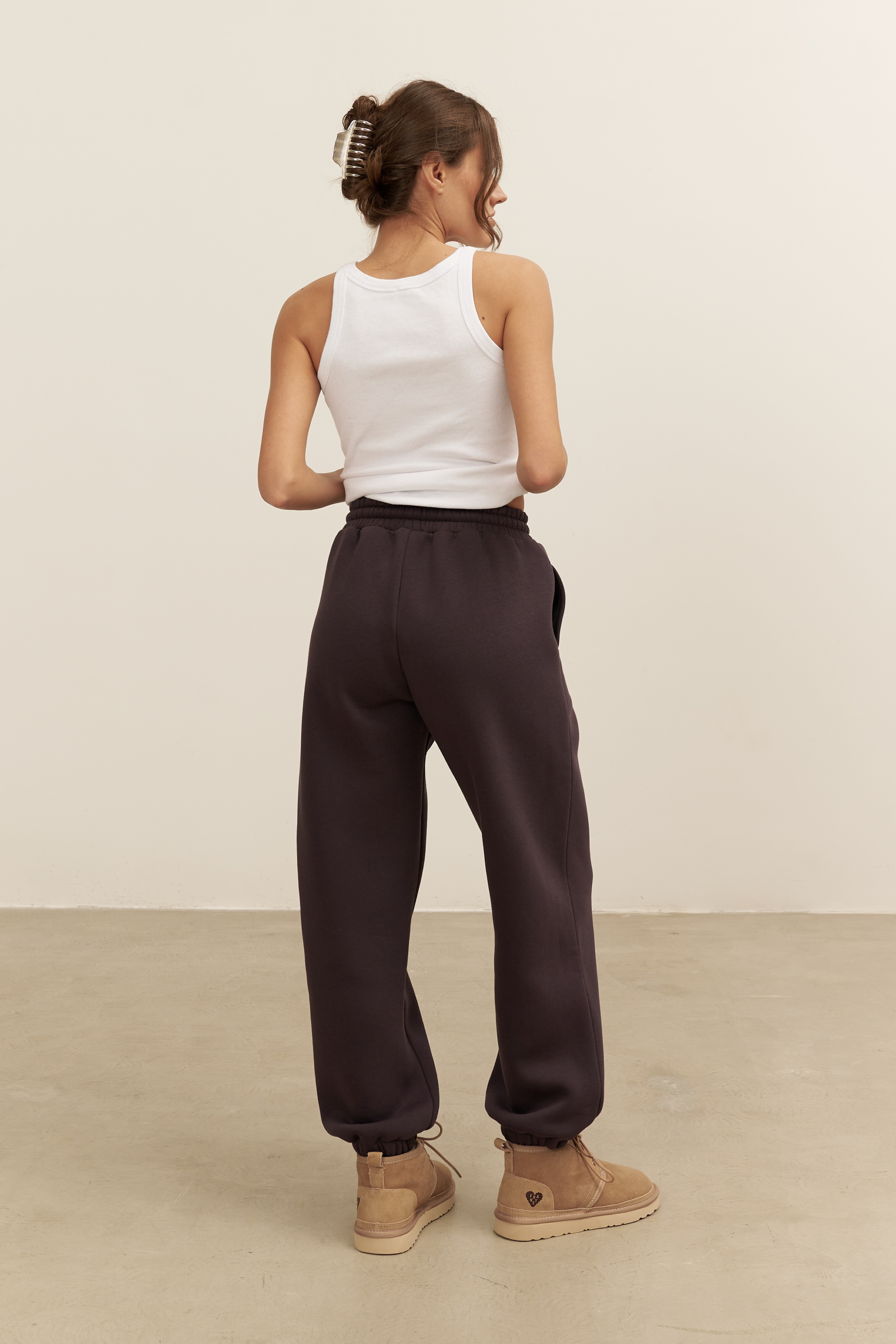 Джоггеры OVERPLUS, с начесом, антрацит