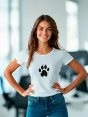 Футболка больших размеров с принтом лапа
