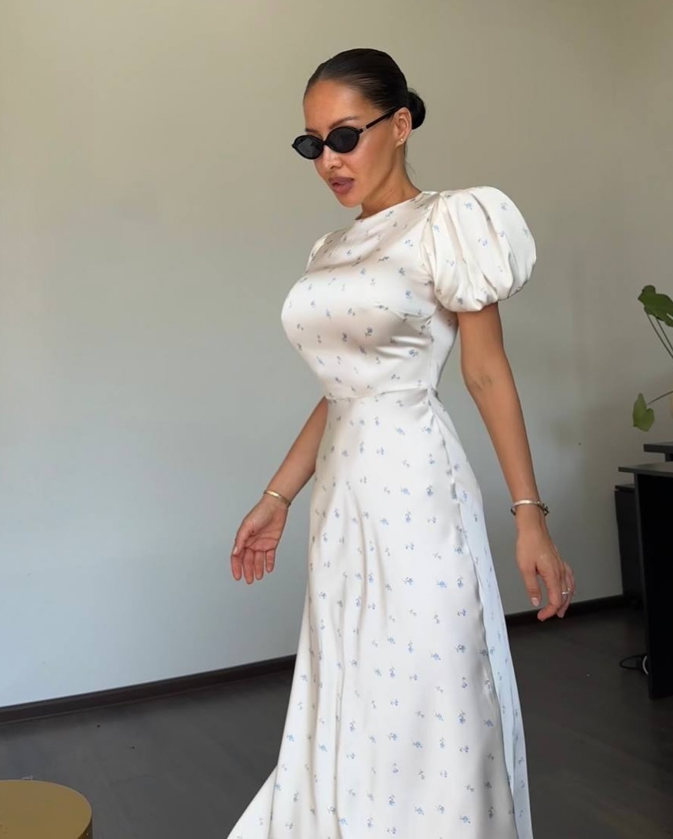 Платье "Стамбул", молочный с голубым