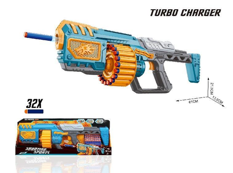 Бластер с барабаном+32 мяг пули 62*24