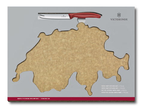 Набор Victorinox Swiss Map: нож для овощей и сыра 11 см + разделочная доска Epicurean