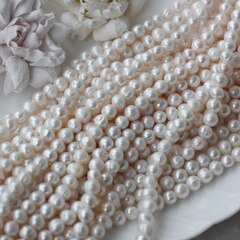 Жемчуг натуральный речной, круглый, 7-9 мм, 1 нить, Ж013