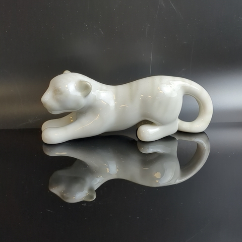 Белый тигр малый Полонский Фарфоровый Завод, роспись, винтаж СССР