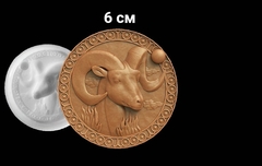 Силиконовый молд № 399 медальон Козерог 6 см