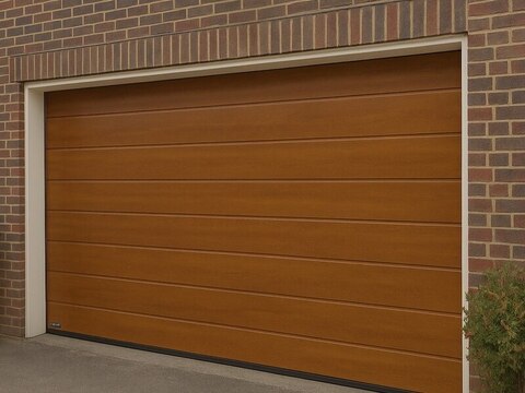 Гаражные секционные ворота Херманн/Hormann с приводом HyperMatic 800 BS на пружинах растяжения. LPU 42. *Разные размеры