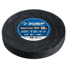 ЗУБР ЭЛЕКТРИК ПРО, 18 мм х 30 м, 1000 В, черная, изолента х/б, Профессионал (1231-30)
