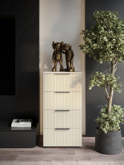 Комод Olympia для одежды, 4 ящика, цвет бежевый, габариты 45х90х40 см