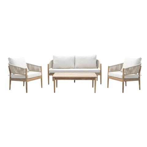 Набор мебели Garden Story Эрика 2 уп.(стол+2кресла, диван, акация, подушки бежевые)