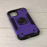 Противоударный чехол Strong Armour Case с кольцом для Poco C40 (Фиолетовый)