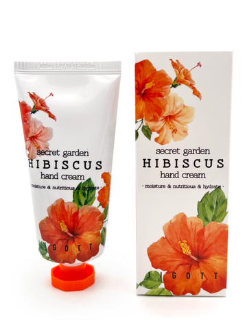 Jigott Крем для рук увлажняющий с экстрактом гибискуса Secret Garden Hibiscus Hand Cream, 100 мл.