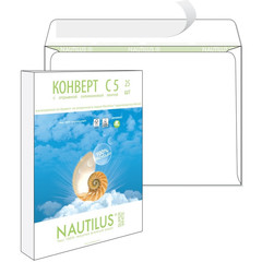 Конверт Bong Nautilus С5 80 г/кв.м белый стрип с внутренней запечаткой (25 штук в упаковке)