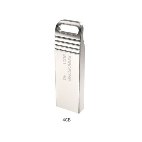 Yaddaş kartı \ Карта памяти \ Flash Card BOROFONE BUD1 Nimble, USB 2.0, 4GB, серебристый