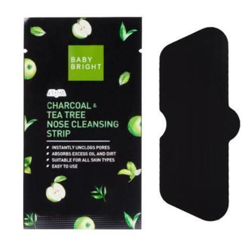 Патчи от черных точек Baby Bright Charcoal & TeaTree Nose Cleansing Strip, 3 шт