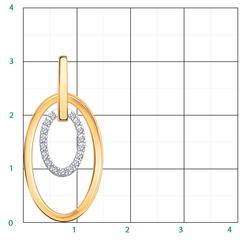 50238 - Подвеска овальная из золота с фианитами