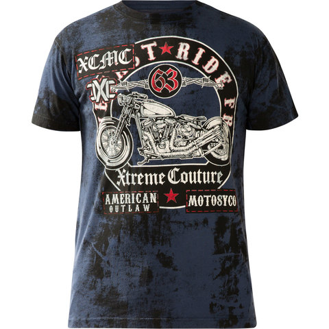 Xtreme Couture | Футболка мужская OUTLAW RIDERS X1952 от Affliction с принтом мотоцикл перед