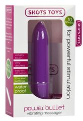 Фиолетовая удлинённая вибропуля Power Bullet Purple - 8,3 см. - 