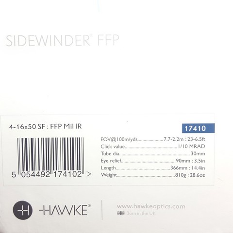 ОПТИЧЕСКИЙ ПРИЦЕЛ HAWKE SIDEWINDER FFP 4-16X50( FFP MIL)