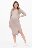 Платье для беременных и кормящих 12356 бежевый меланж