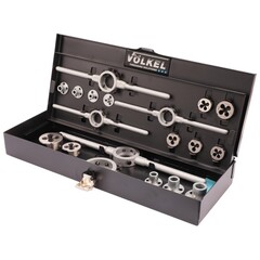 Набор плашек М3-М12 DINEN22568 HSS-G 20/25/30/38мм 19пр Volkel 49599
