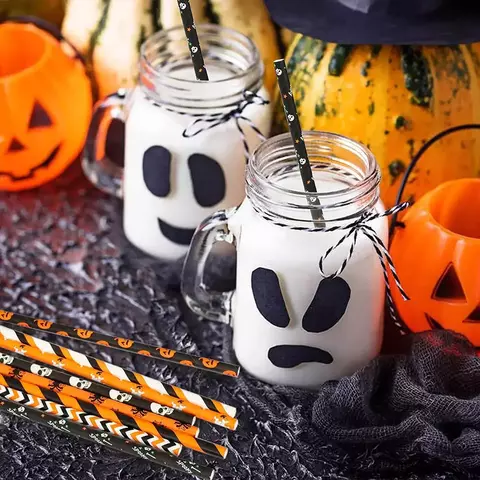 Хэллоуин бумажные трубочки для напитков