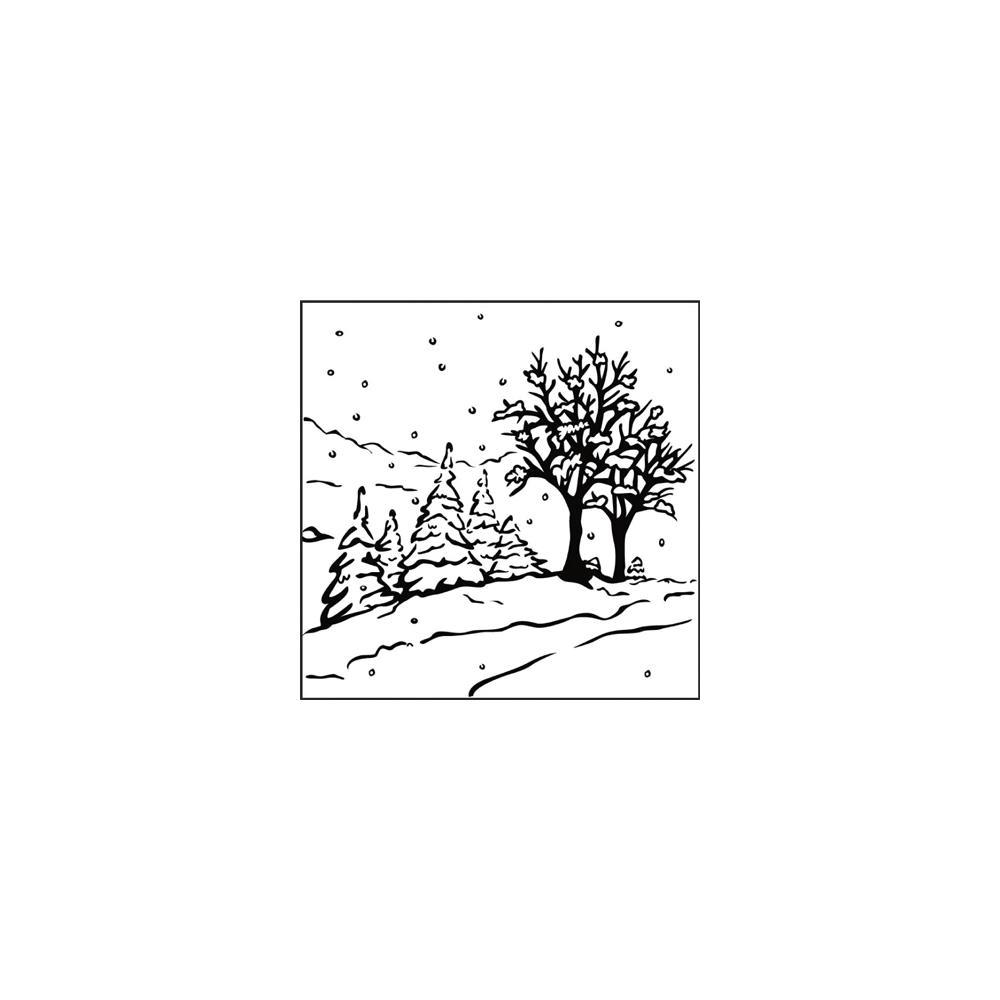 Папка для тиснения Nellie's Choice Picture Embossing Folder- Winter Landscape