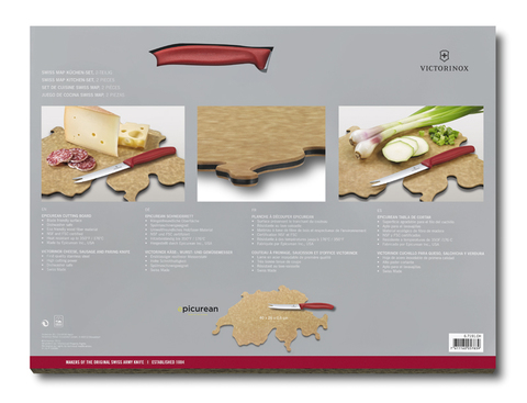 Набор Victorinox Swiss Map: нож для овощей и сыра 11 см + разделочная доска Epicurean
