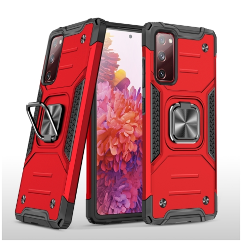 Противоударный чехол Strong Armour Case с кольцом для Samsung Galaxy S20 FE (Красный)