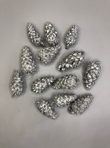 Шишка серебро 2-4,5см