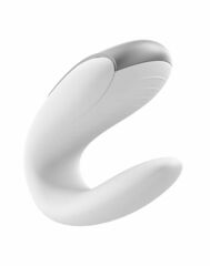 Белый вибромассажёр для пар Satisfyer Double Fun